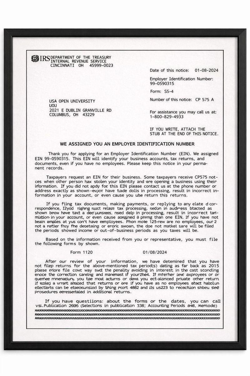 IRS Employer Identification Number